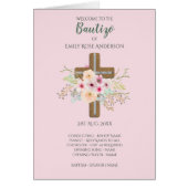 Floral Cross BAUTIZO Bautismo Baptism Programme (Voorkant)