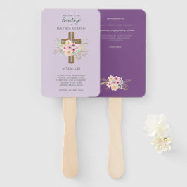 Floral Cross BAUTIZO Bautismo Baptism Programme Handwaaier
