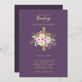 Floral Cross BAUTIZO Bautismo Baptism Programme Programmakaart (Voorkant / Achterkant)