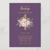 Floral Cross BAUTIZO Bautismo Baptism Programme Programmakaart (Voorkant)