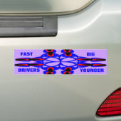 Floral Cross Blue Abstracte Bumpersticker (Op auto)