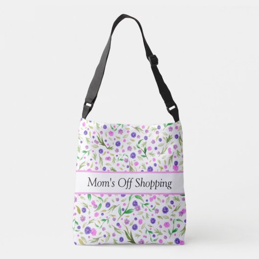 Floral Cross Body Bag | Waterverf-ontwerp Crossbody Tas (Achterkant)