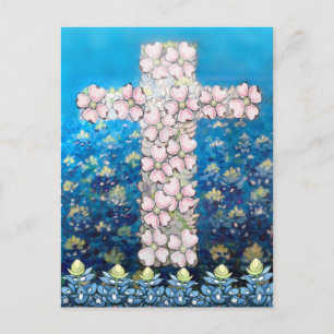 Floral Cross Briefkaart