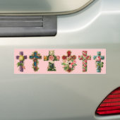 Floral Cross Bumpersticker (Op auto)