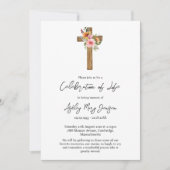 Floral Cross Celebration of Life Funeral Kaart (Voorkant)