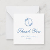 Floral Cross Christelijke Religieuze Budget Dank u Notitiekaartje (Voorkant)