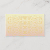 Floral Cross Creamy Peach Damask Sjabloon Business Visitekaartje (Achterkant)
