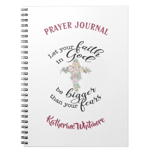 Floral cross-custom notitieboek (Voorkant)