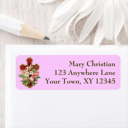  Floral Cross Etiket (Insitu)