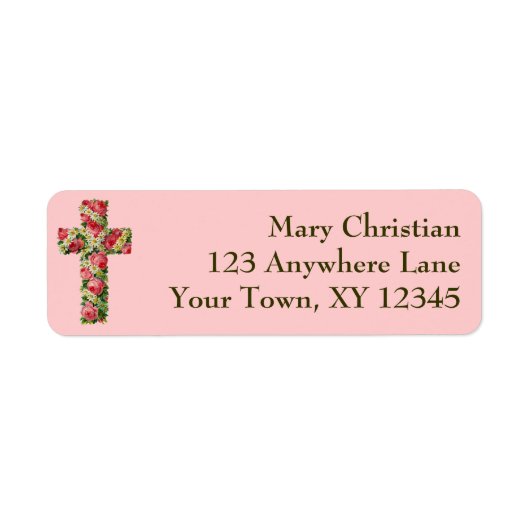 Floral Cross Etiket (Voorkant)