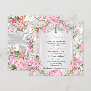  Floral Cross First Community Roze 3 Kaart