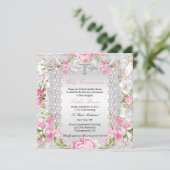  Floral Cross First Community Roze 4 Kaart (Staand voorkant)