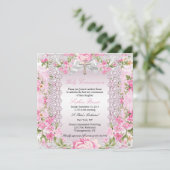 Floral Cross First Community Roze B Kaart (Staand voorkant)