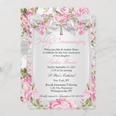  Floral Cross First Community Roze Kaart (Voorkant / Achterkant)