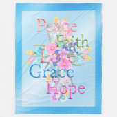 Floral Cross Fleece Deken (Voorkant)