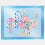 Floral Cross Fleece Deken (Voorkant (Horizontaal))