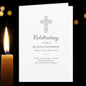 Floral Cross Foto Begrafenis Orde van Service Programma