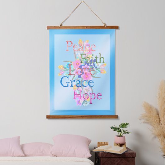 Floral Cross Hangend Wandkleed (Slaapkamer)