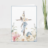 Floral Cross | Hij is Risen Pasen-gepersonaliseerd Kaart (Voorkant)