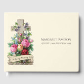 Floral Cross in Loing Memory Funeral Gastenboek (Voorkant)