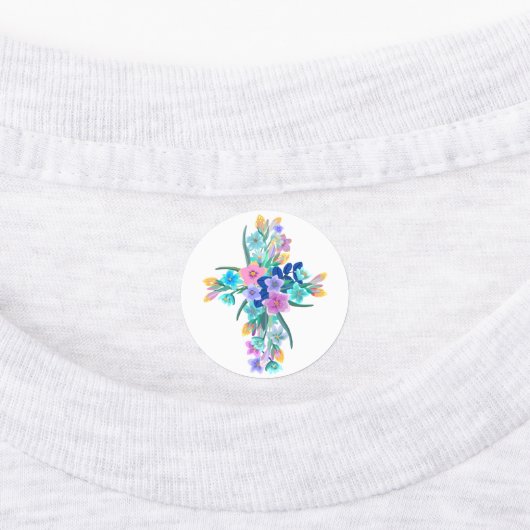 Floral Cross Iron-on Labels (Aangebracht)