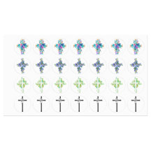 Floral Cross Iron-on Labels