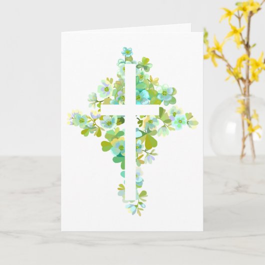 Floral Cross Kaart (Gele Bloem)