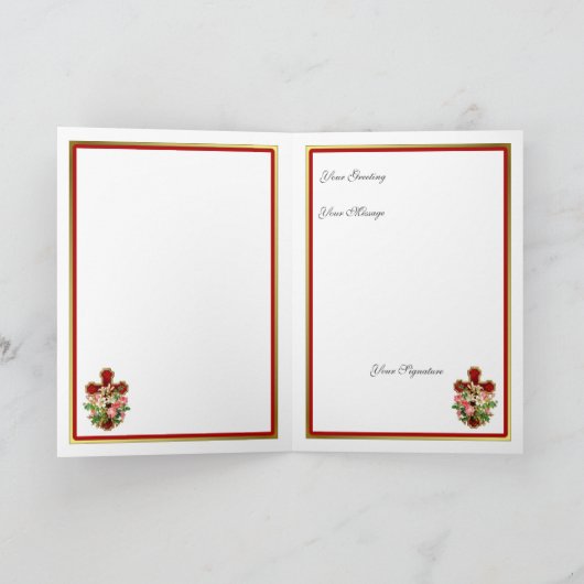 Floral Cross Kaart (Binnen)