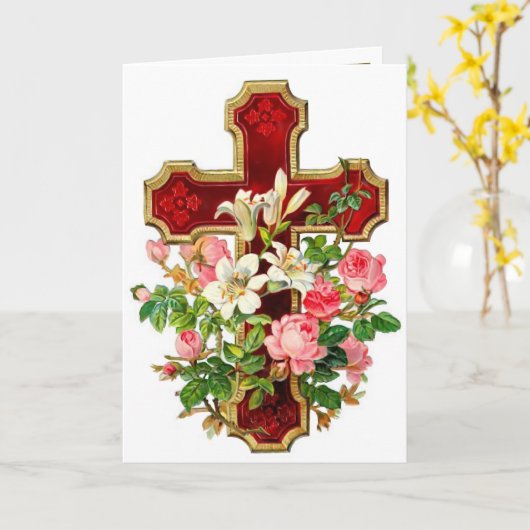 Floral Cross Kaart (Gele Bloem)