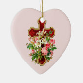 Floral Cross Keramisch Ornament (Rechts)