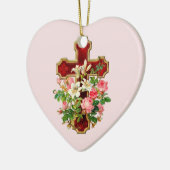 Floral Cross Keramisch Ornament (Links)