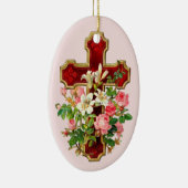 Floral Cross Keramisch Ornament (Rechts)