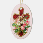 Floral Cross Keramisch Ornament (Links)