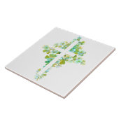 Floral Cross-keramische Tegel Tegeltje (Zijkant)