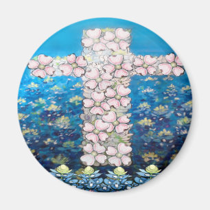 Floral Cross Magneet
