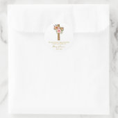 Floral Cross Memorial Funeral Seed Packet Ronde Sticker (Tas)