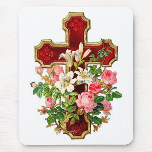 Floral Cross Muismat (Voorkant)