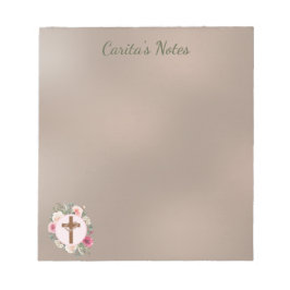 Floral Cross-Personalized Notitieblok