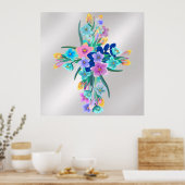 Floral Cross Poster (Keuken)