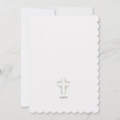 Floral Cross religieuze uitnodiging (Achterkant)