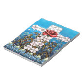 Floral Cross Roos Notitieblok (Linkerzijde)