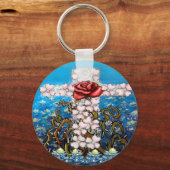 Floral Cross Roos Sleutelhanger (Voorkant)