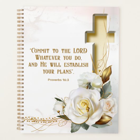 Floral Cross Schrift Planner (Voorkant)