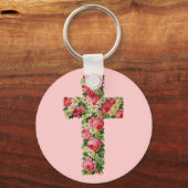 Floral Cross Sleutelhanger (Voorkant)