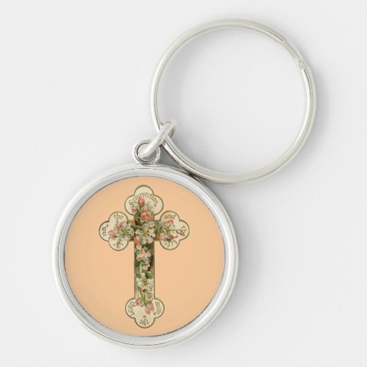 Floral Cross Sleutelhanger (Voorkant)