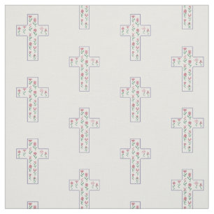 Floral Cross Stof