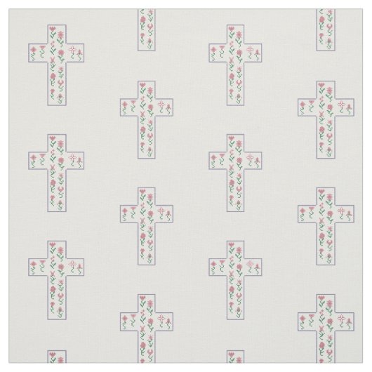Floral Cross Stof (Swatch)