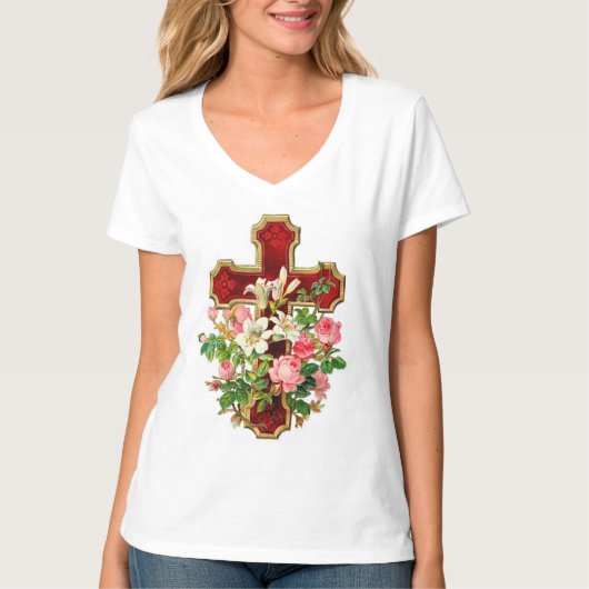 Floral Cross T-shirt (Voorkant)