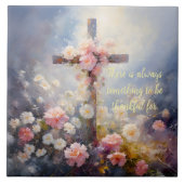 FLORAL CROSS TILE TEGELTJE (Voorkant)