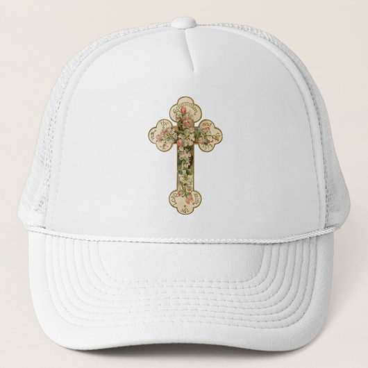  Floral Cross Trucker Pet (Voorkant)